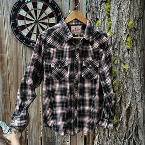 Vintage Wrangler Western Pearl Snap Flannel.